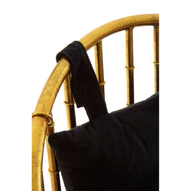 Monroe Gold Velvet Armchair with Metal Frame