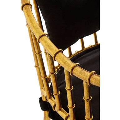 Monroe Gold Velvet Armchair with Metal Frame