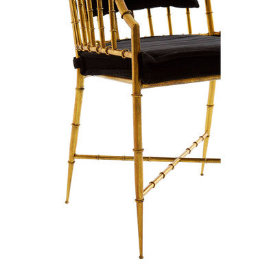Monroe Gold Velvet Armchair with Metal Frame
