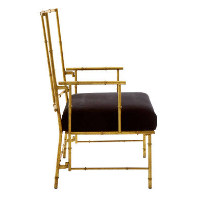 Monroe Black and Gold Velvet Accent Chair with Metal Frame