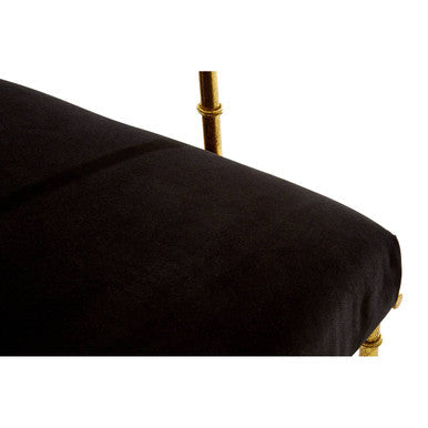 Monroe Black and Gold Velvet Accent Chair with Metal Frame