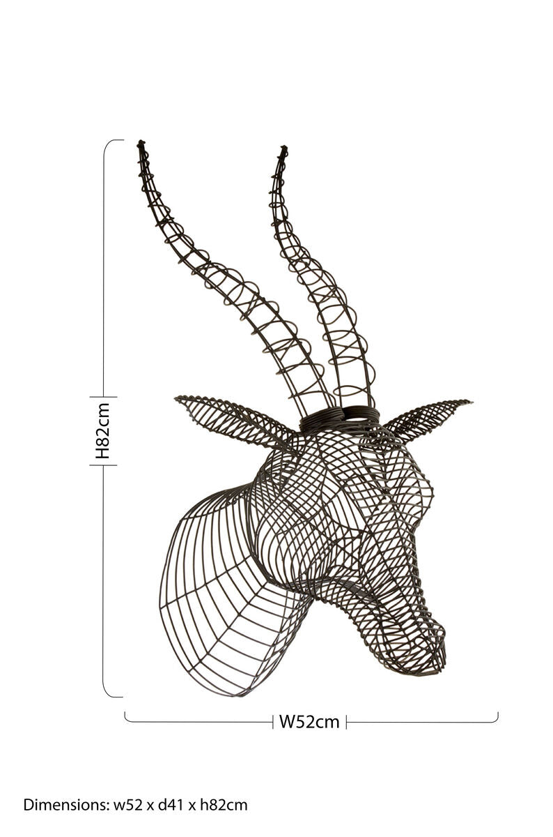 Black Wire Antelope Head