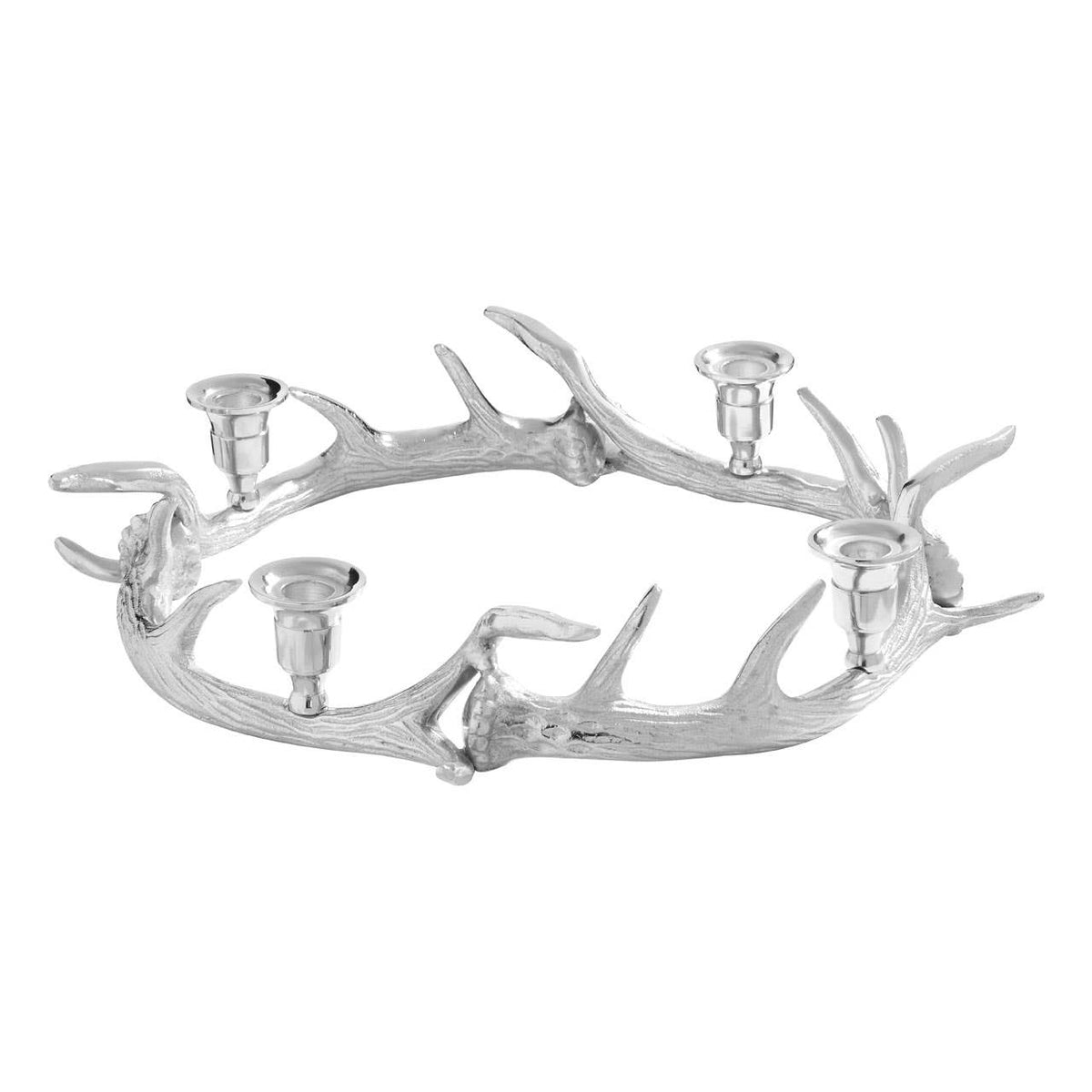 Silver Antler Candle Holder Wreath