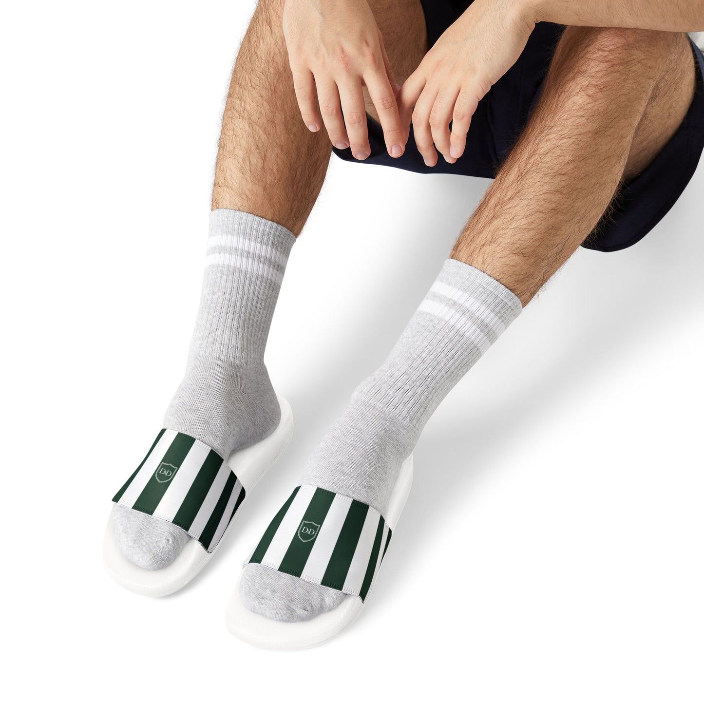 Mens Striped Heritage Sliders