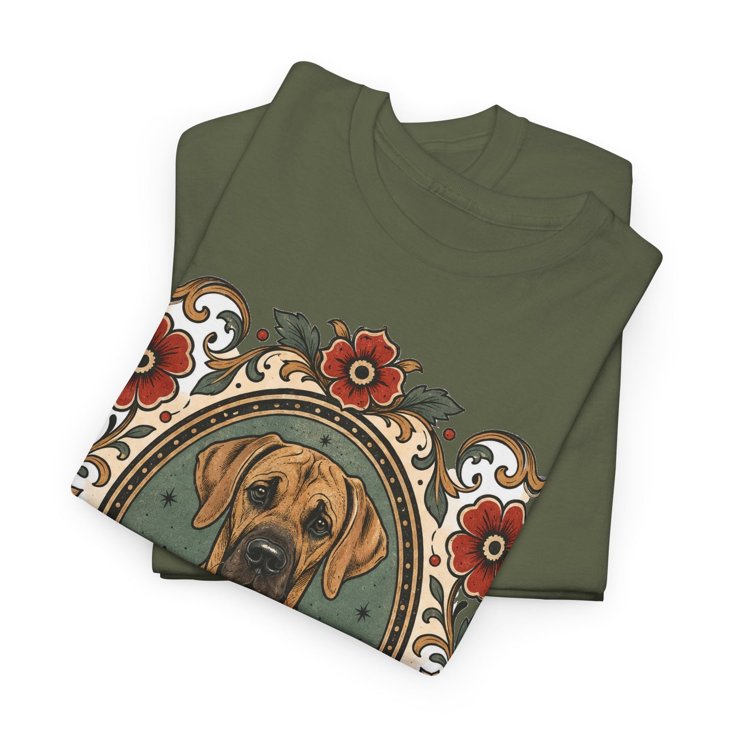 Fawn Great Dane Dog T-Shirt — 'Fawn Great Dane' Floral Portrait Tee