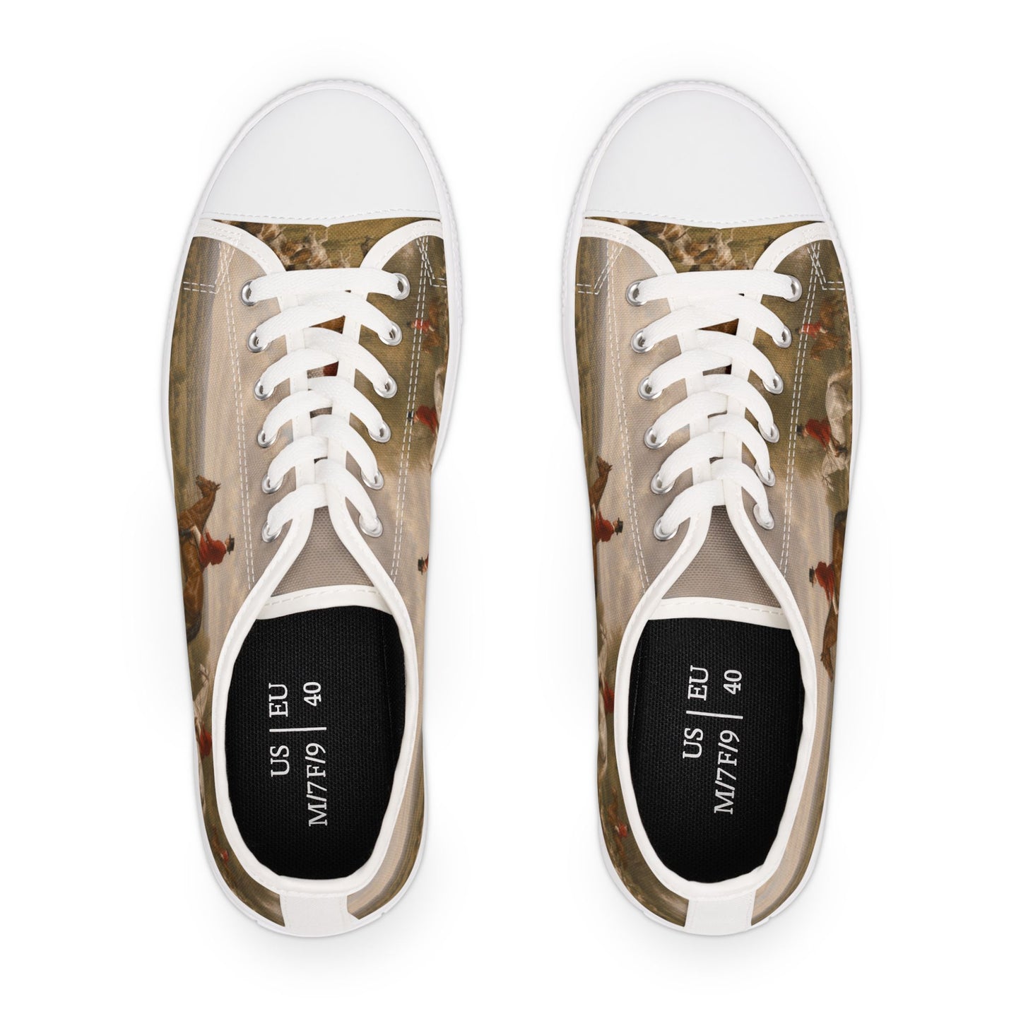 Vintage Equestrian Scene II Low Top Sneakers - Womens