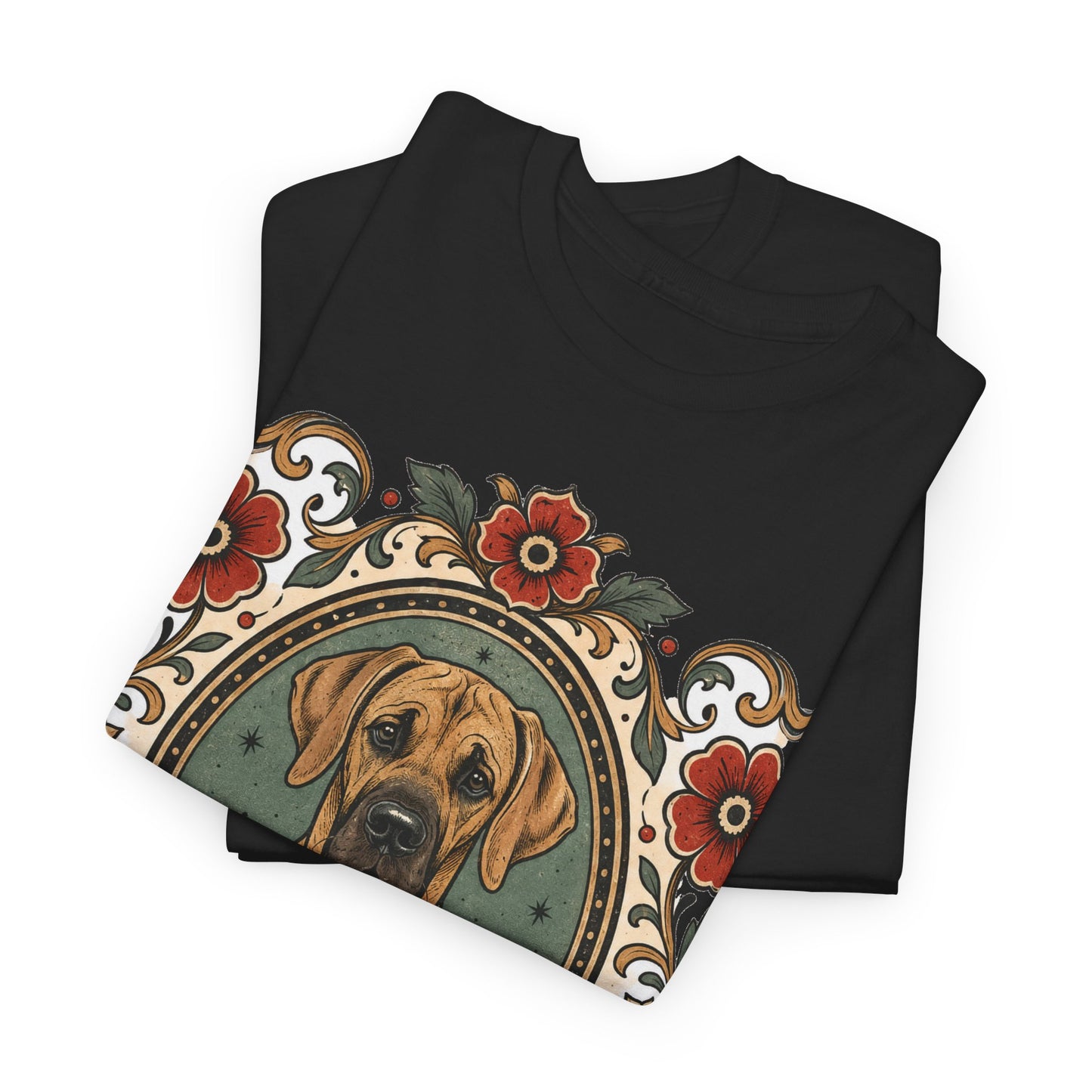 Fawn Great Dane Dog T-Shirt — 'Fawn Great Dane' Floral Portrait Tee