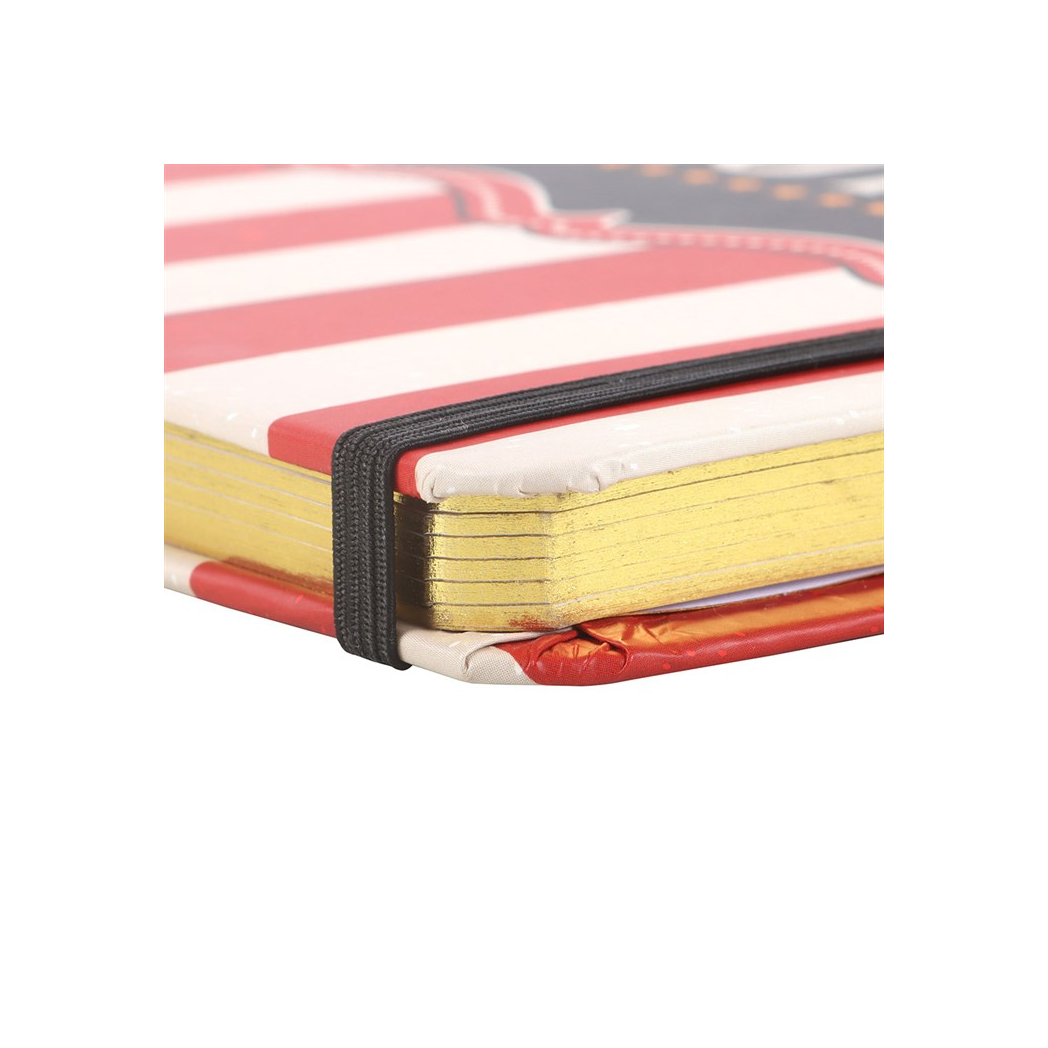 Red Circus Stripe A5 Notebook | Lined Journal