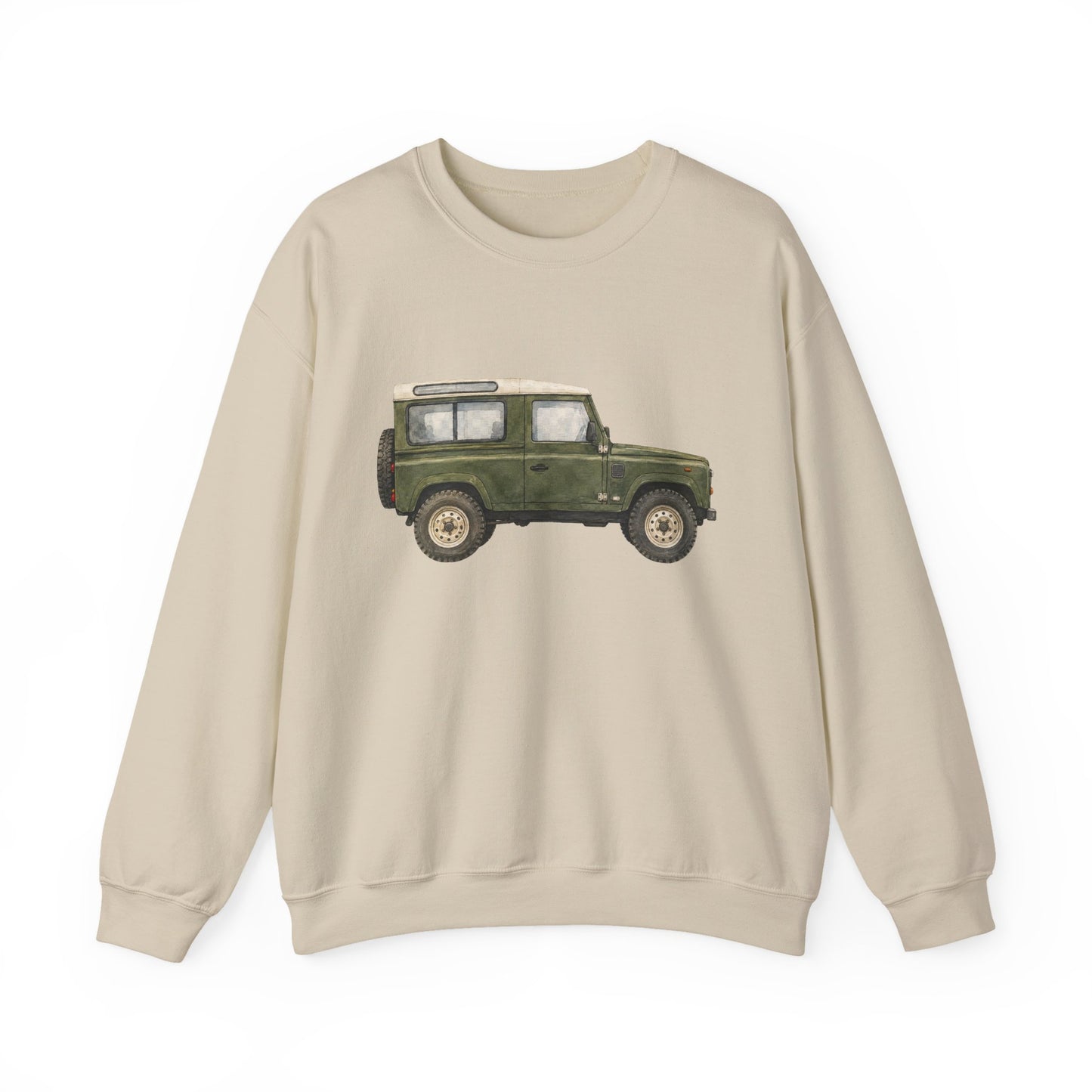 Adventure Land Rover Sweatshirt – Vintage Green Off-Road Truck Crewneck