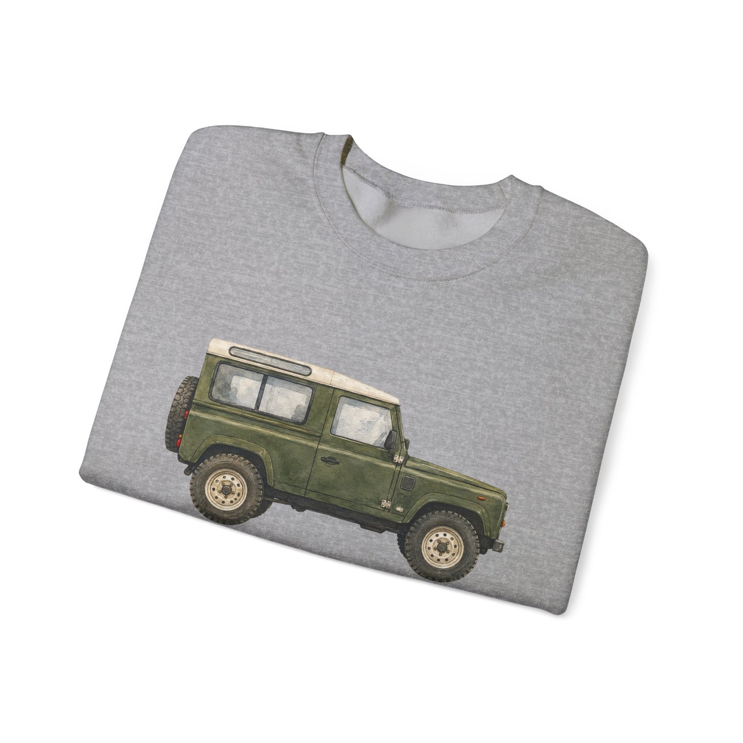 Adventure Land Rover Sweatshirt – Vintage Green Off-Road Truck Crewneck