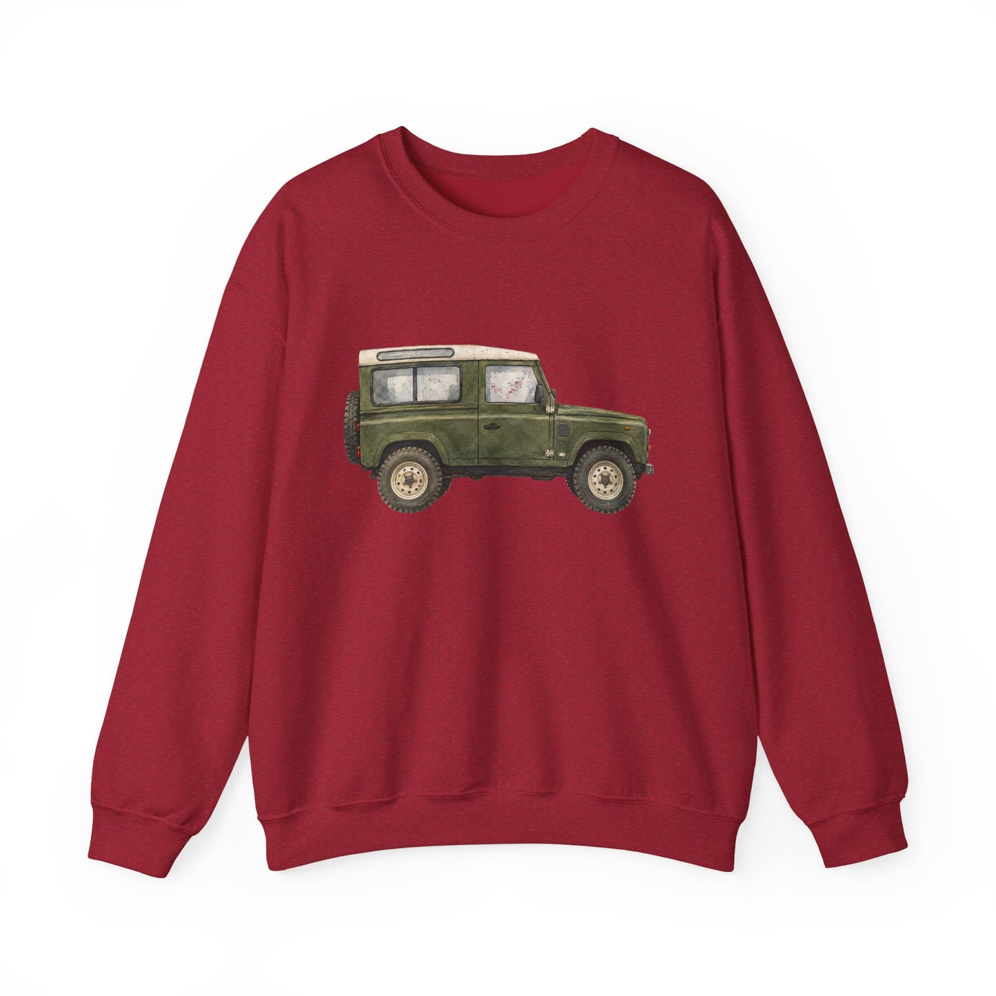 Adventure Land Rover Sweatshirt – Vintage Green Off-Road Truck Crewneck