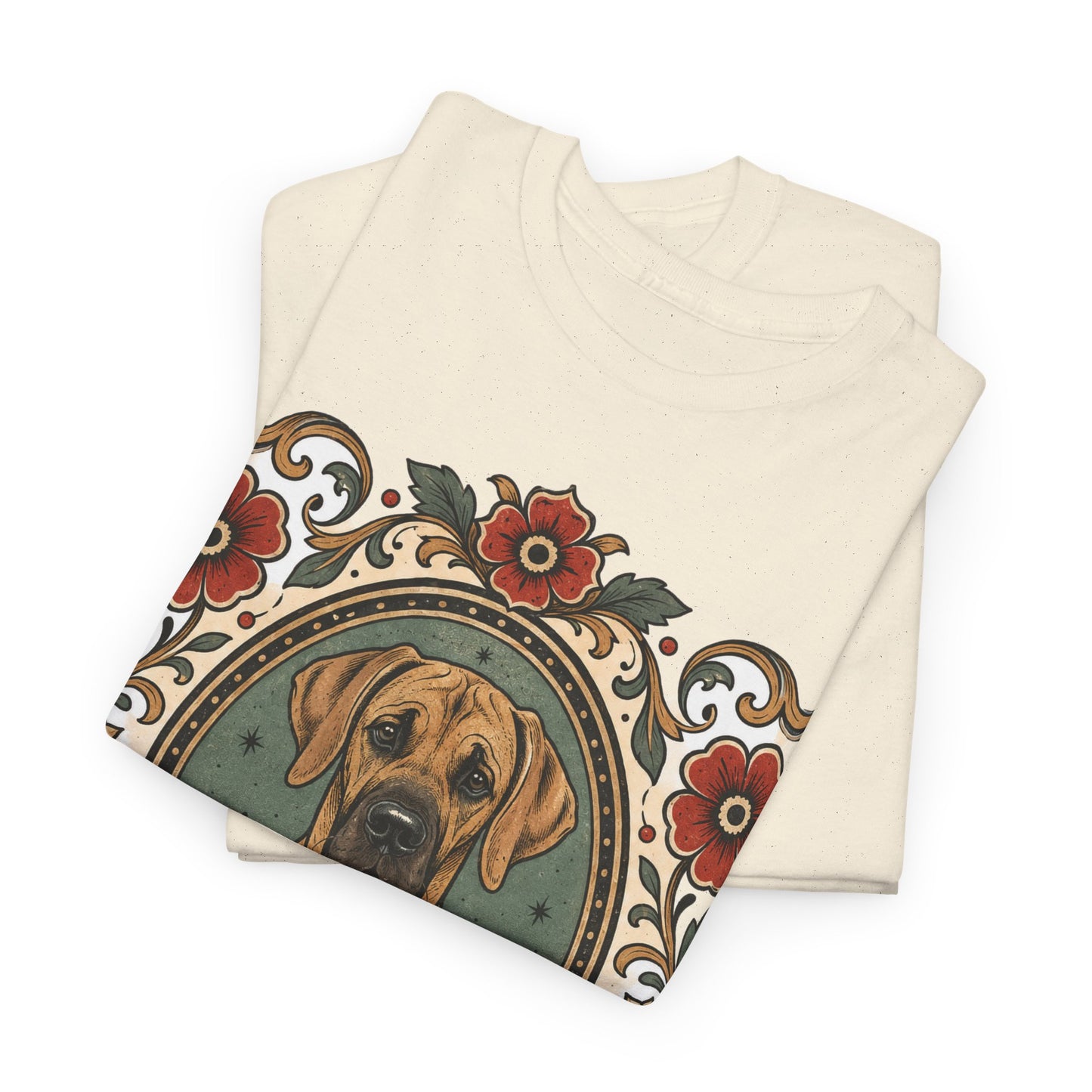 Fawn Great Dane Dog T-Shirt — 'Fawn Great Dane' Floral Portrait Tee