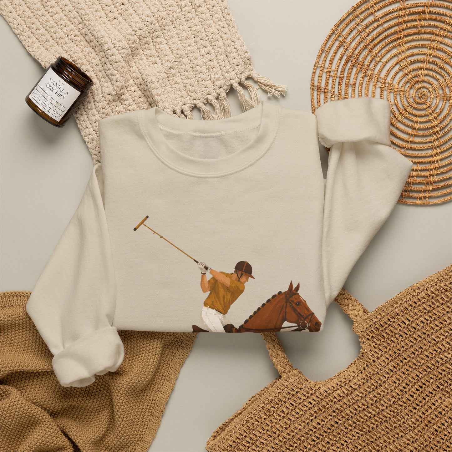 Global Colours -  Vintage Polo Horse Sweatshirt | Heritage Country Club Equestrian Graphic Crewneck