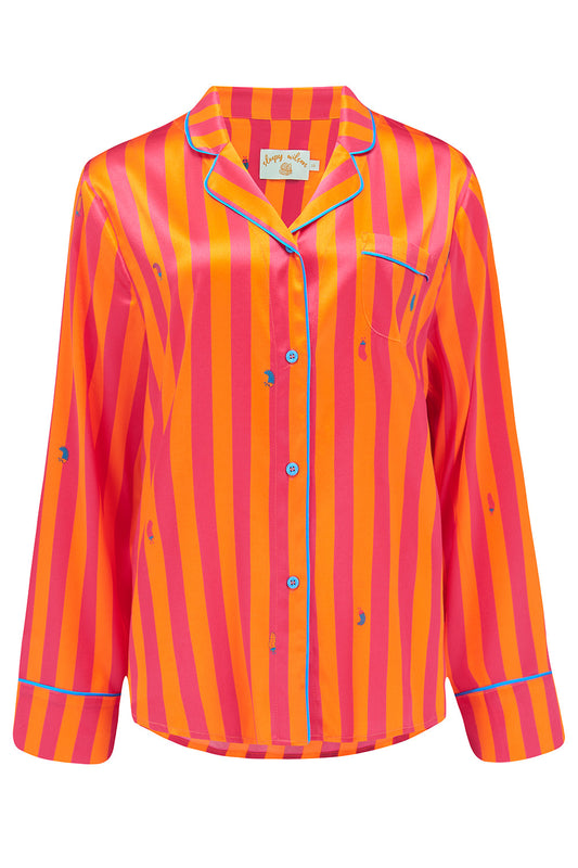 Aurelie Sunset Stripe Silk Shirt