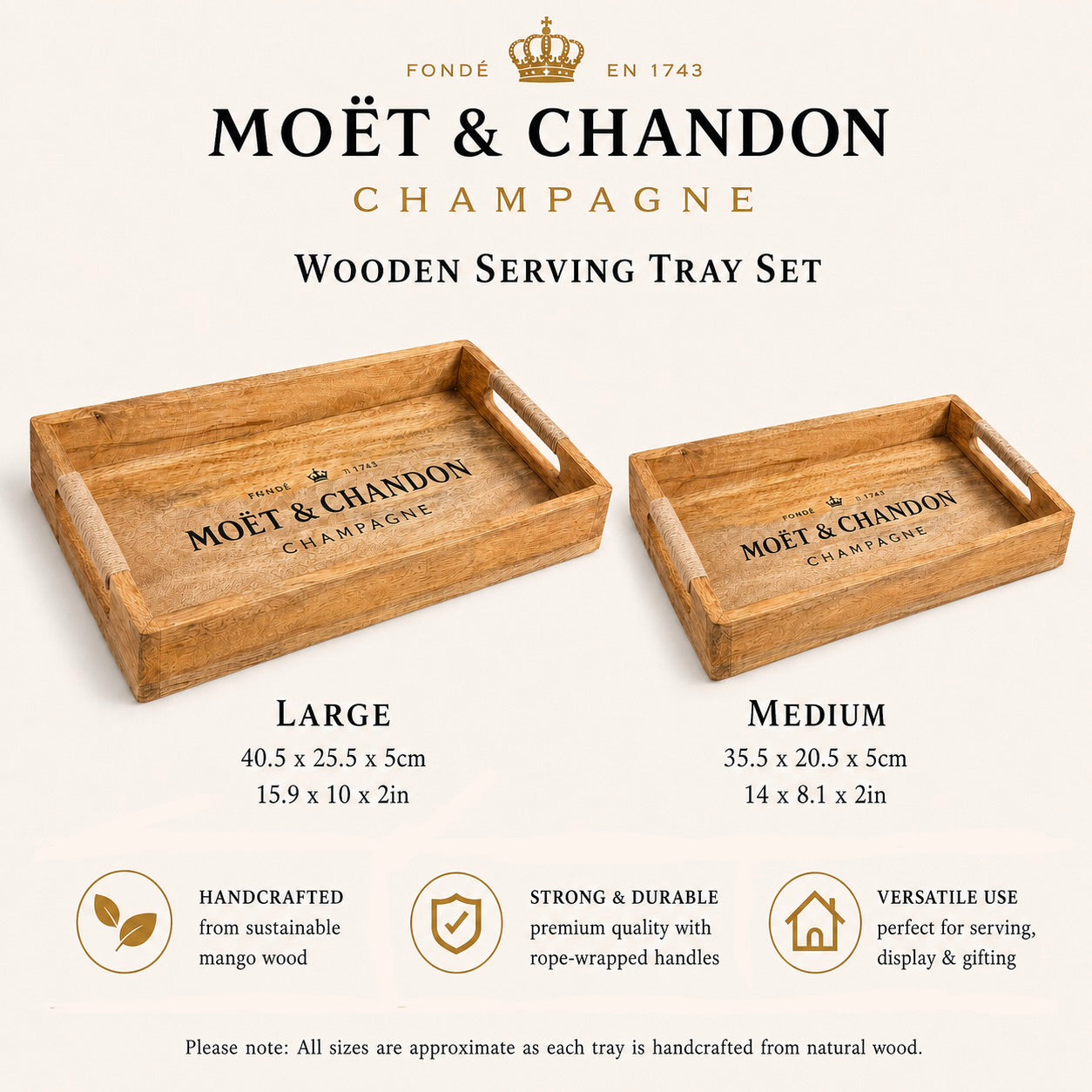 Wooden Serving Trays Moët & Chandon Champagne Serving Tray