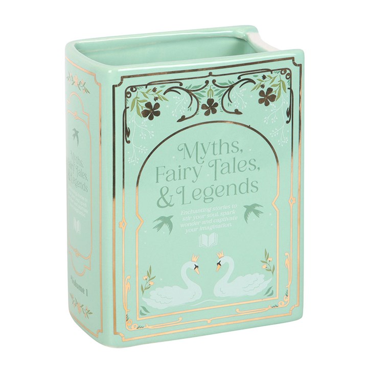 Green Book-Shaped Ceramic Vase | Myths, Fairy Tales & Legends
