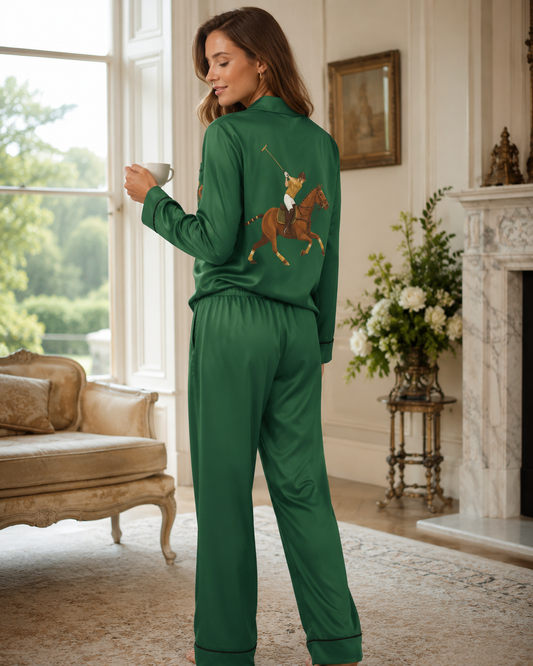 Heritage Green Polo Player Pyjama Set