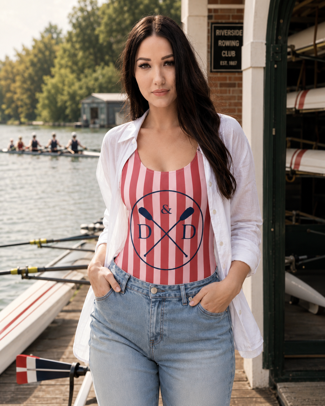 The Developer & The Dane Rowing Club Stripe Swimsuit