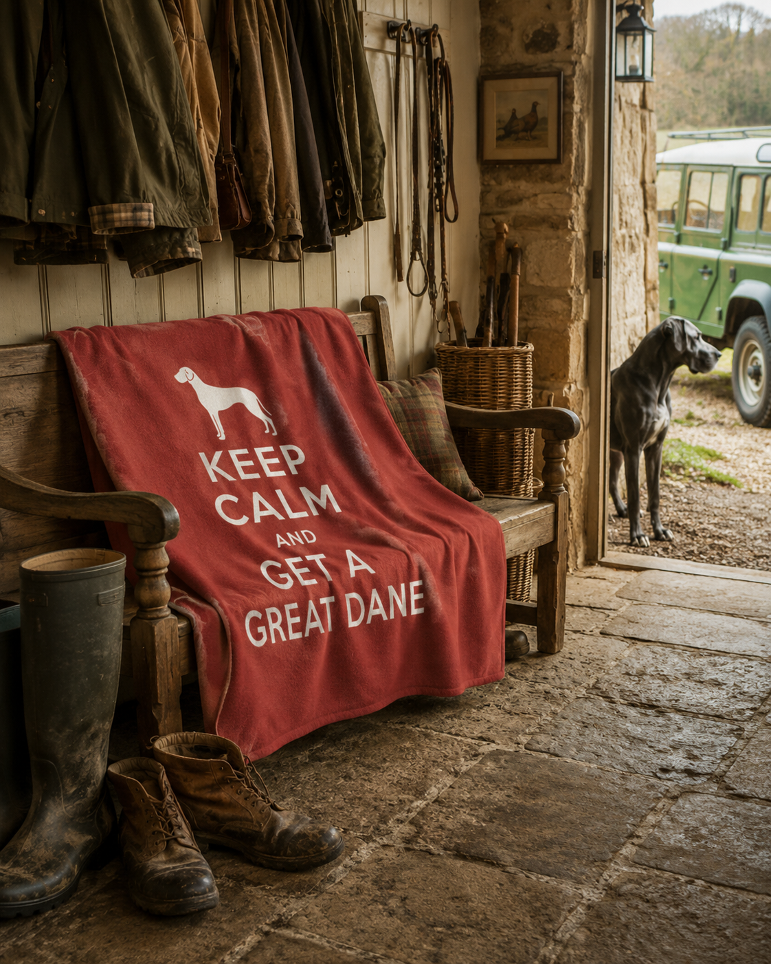 Keep Calm and Get a Great Dane Throw Blanket