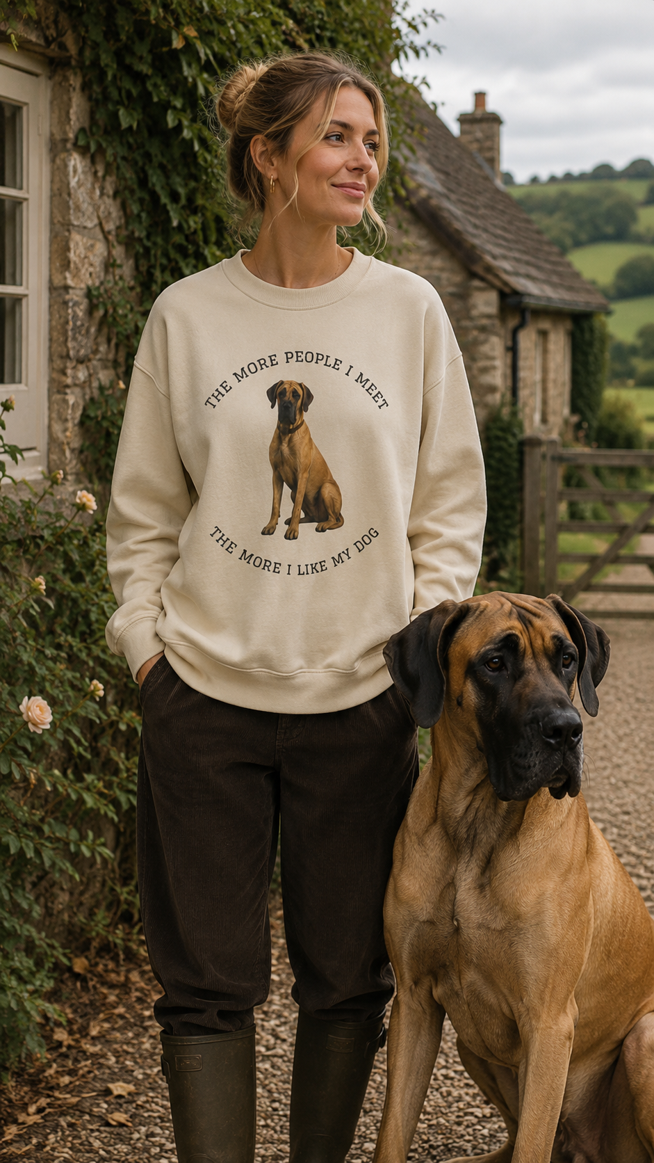 Fawn Great Dane Crewneck Sweatshirt