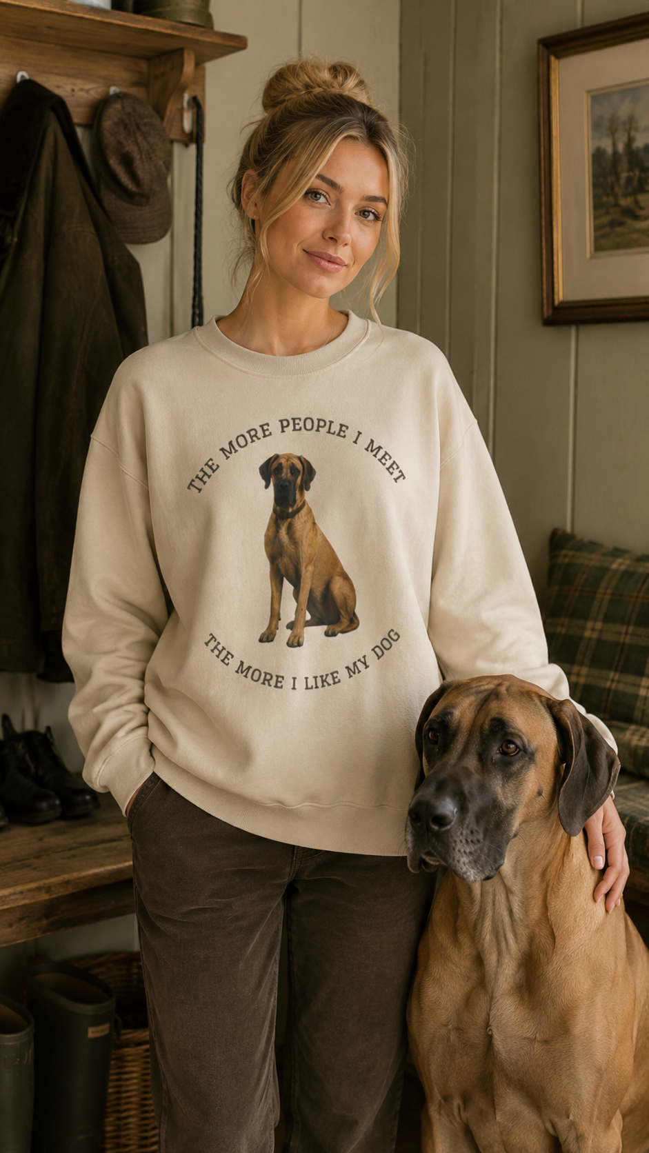 Fawn Great Dane Crewneck Sweatshirt