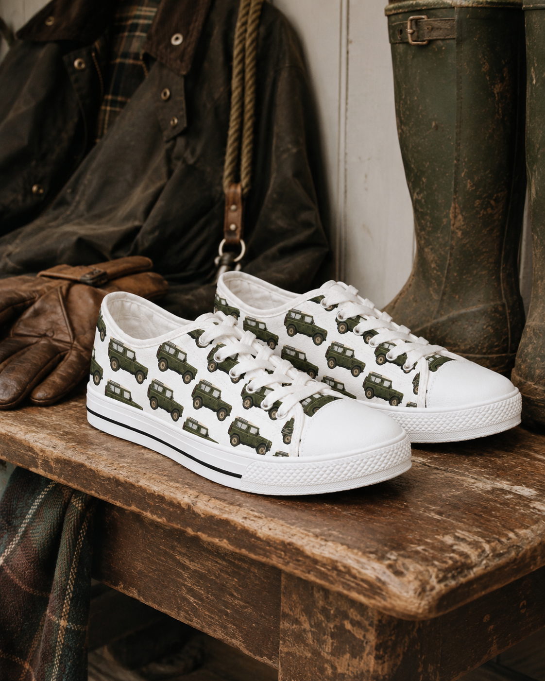 Low Top Sneakers Defender Jeep Vintage Green - Womens