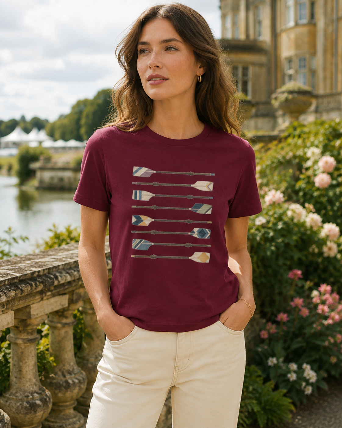 Vintage Rowing Oars Women’s T-Shirt – Preppy Heritage Design