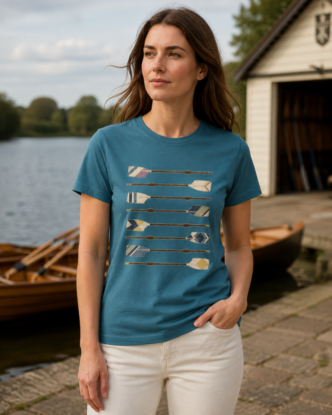 Vintage Rowing Oars Women’s T-Shirt – Preppy Heritage Design