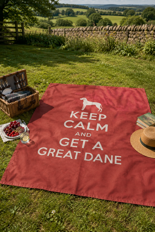 Keep Calm and Get a Great Dane Cotton Tablecloth
