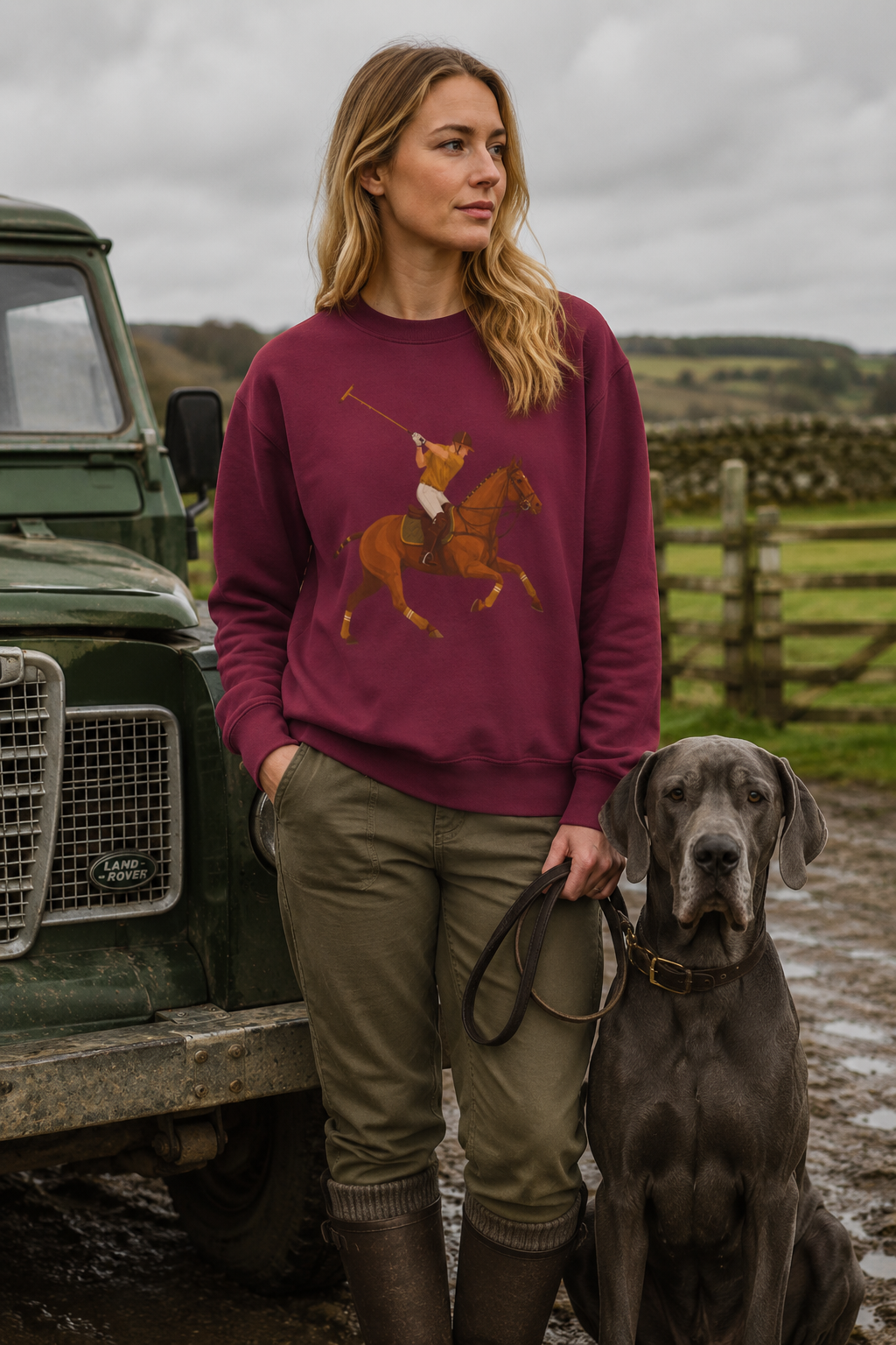 Global Colours -  Vintage Polo Horse Sweatshirt | Heritage Country Club Equestrian Graphic Crewneck