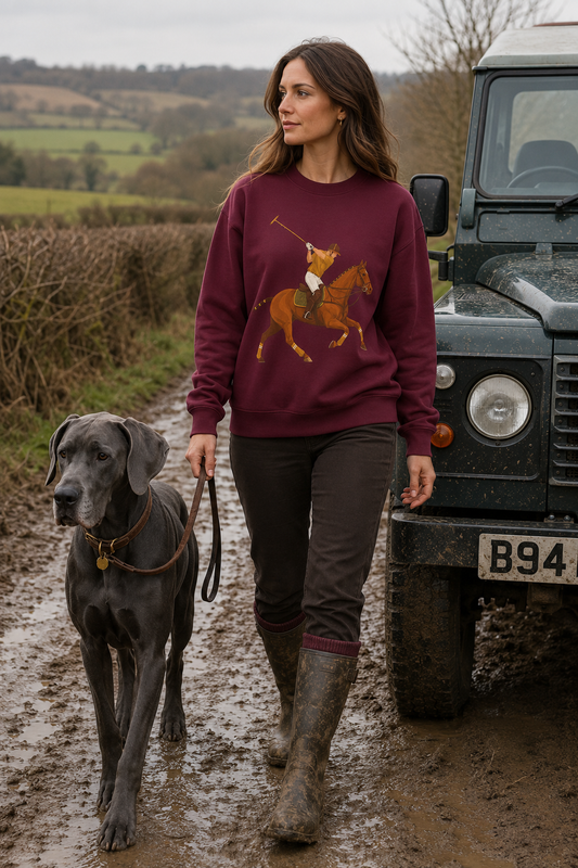Global Colours -  Vintage Polo Horse Sweatshirt | Heritage Country Club Equestrian Graphic Crewneck