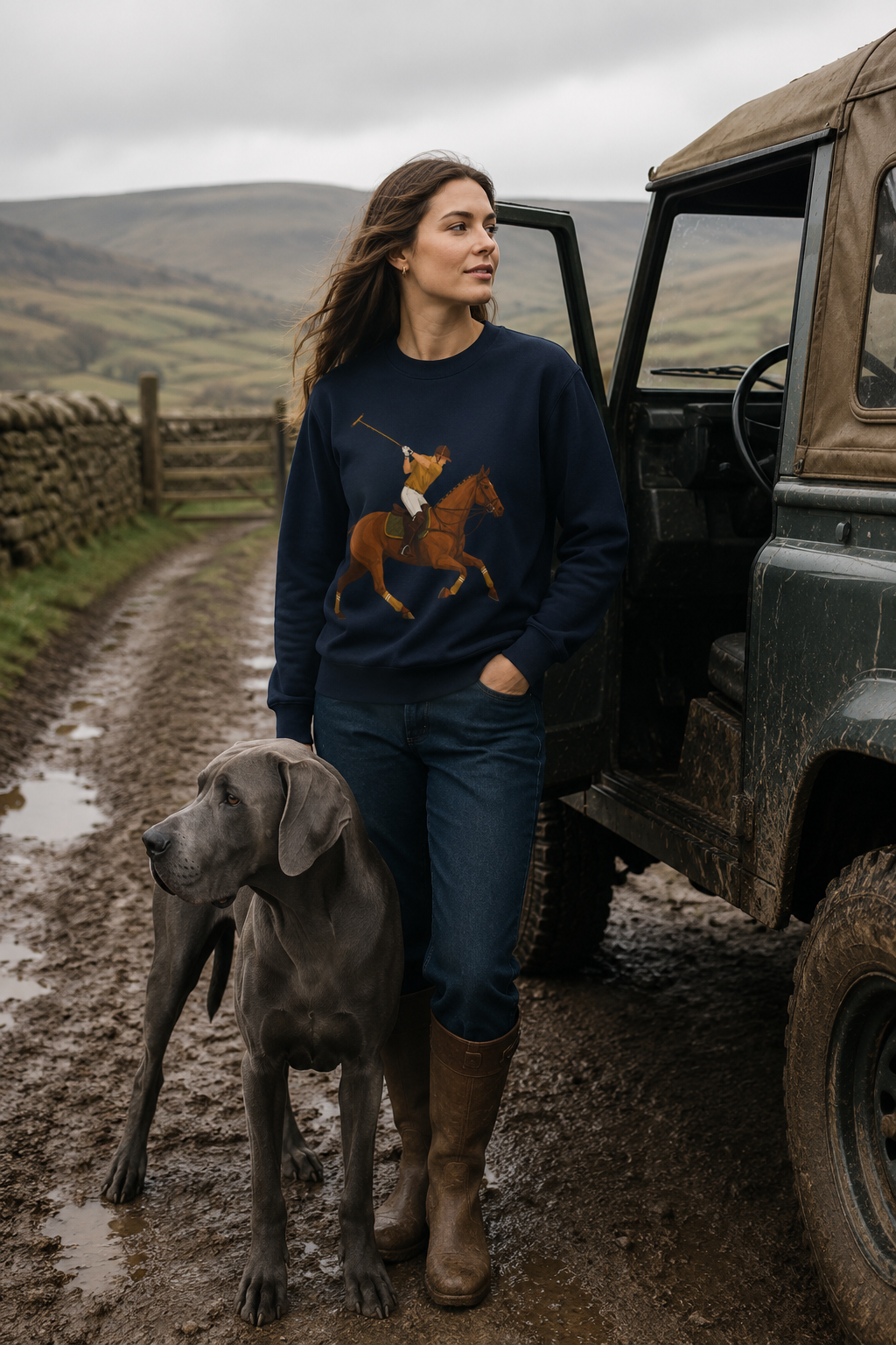 Global Colours -  Vintage Polo Horse Sweatshirt | Heritage Country Club Equestrian Graphic Crewneck