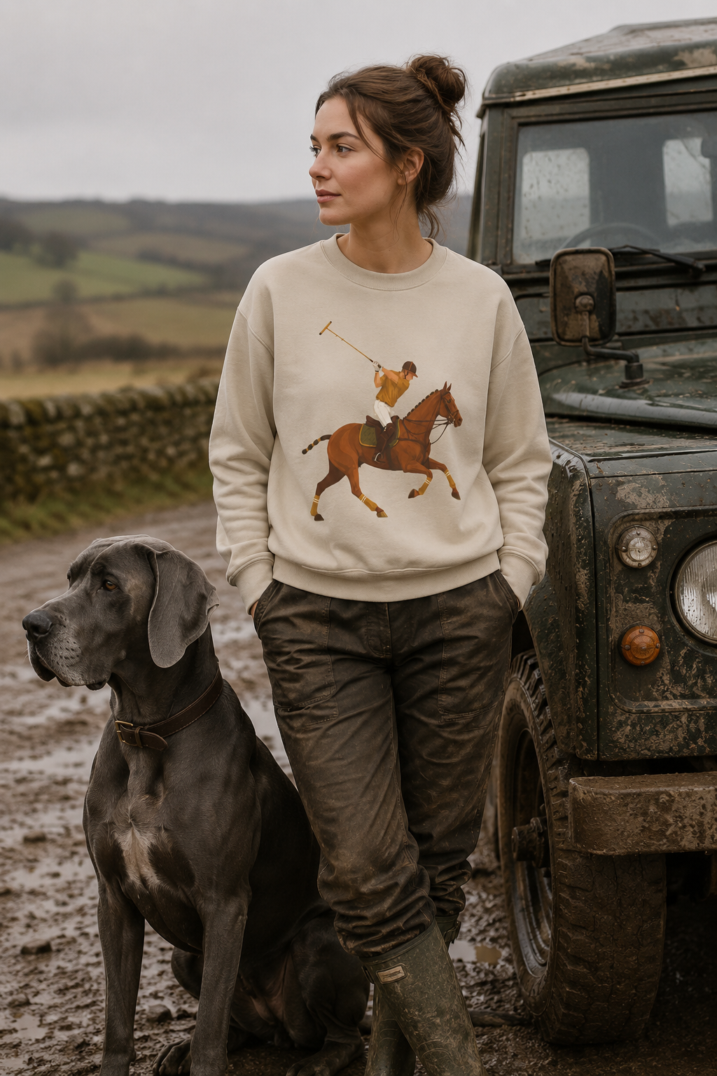 Global Colours -  Vintage Polo Horse Sweatshirt | Heritage Country Club Equestrian Graphic Crewneck