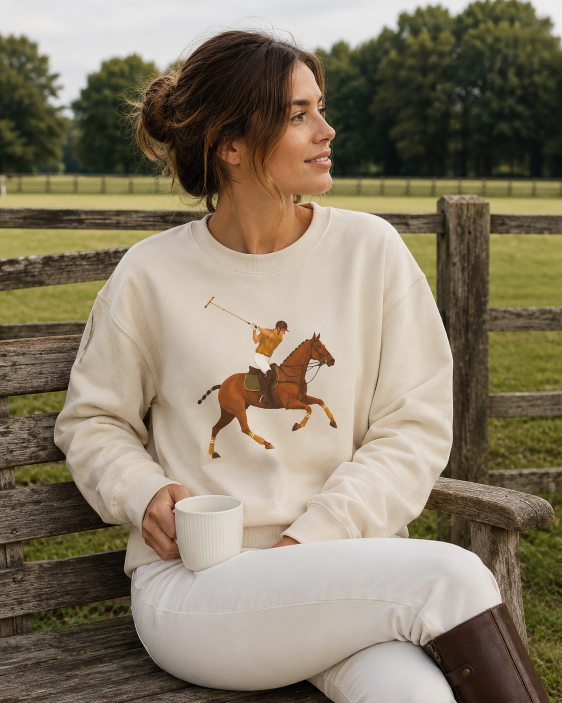Global Colours -  Vintage Polo Horse Sweatshirt | Heritage Country Club Equestrian Graphic Crewneck