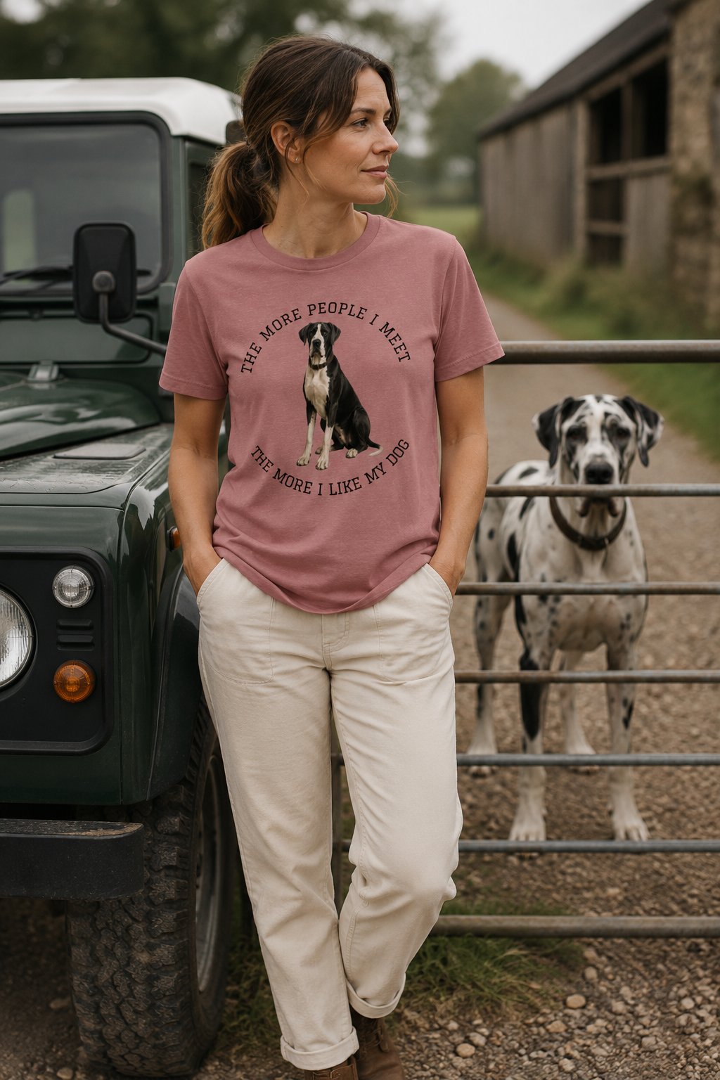 The More People I Meet Women’s Dog T-Shirt, Mantle Great Dane T-Shirt
