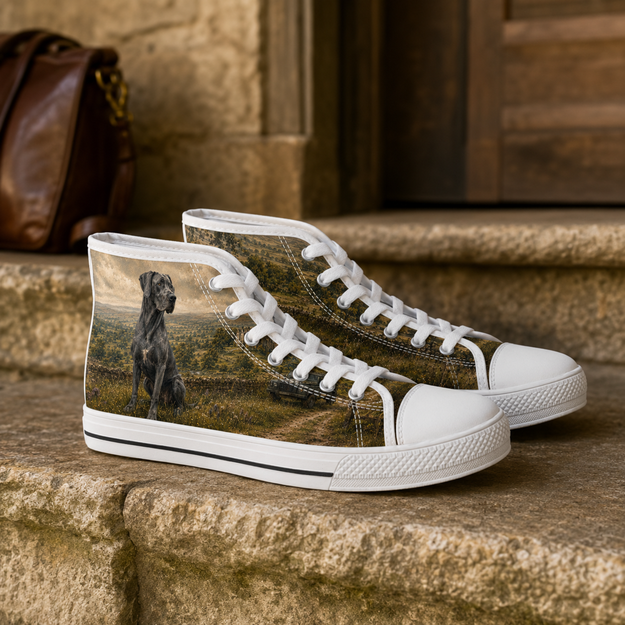Women's Blue Great Dane Countryside High Top Sneakers