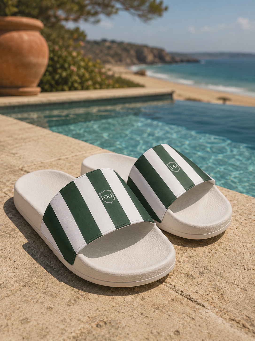 Mens Striped Heritage Sliders