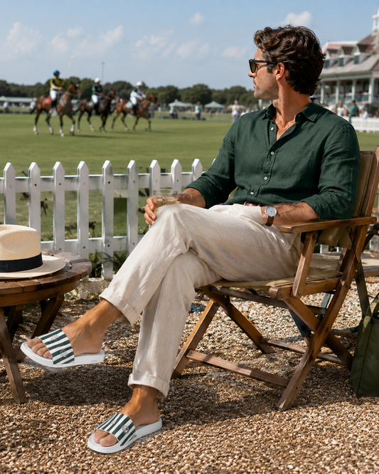 Mens Striped Heritage Sliders
