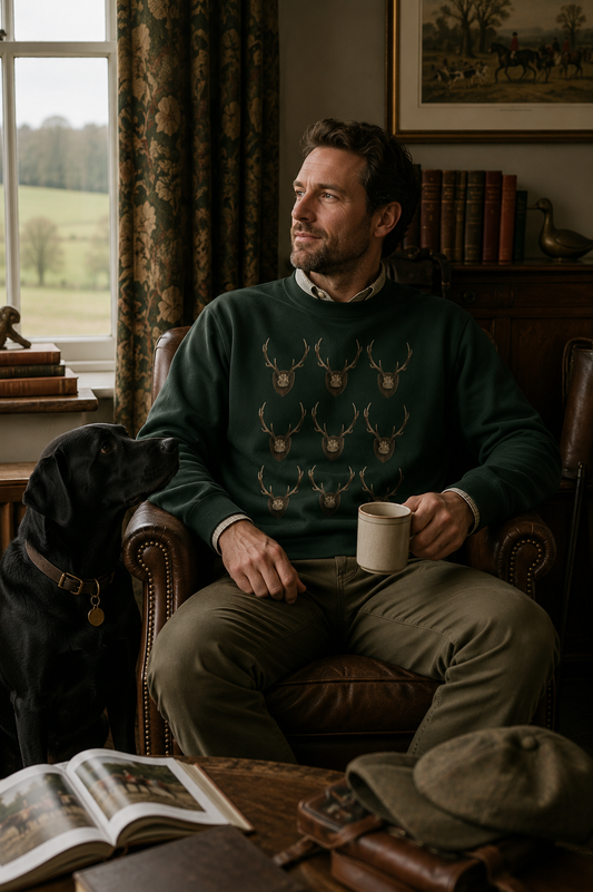 Deer Antler Crest Crewneck Sweatshirt