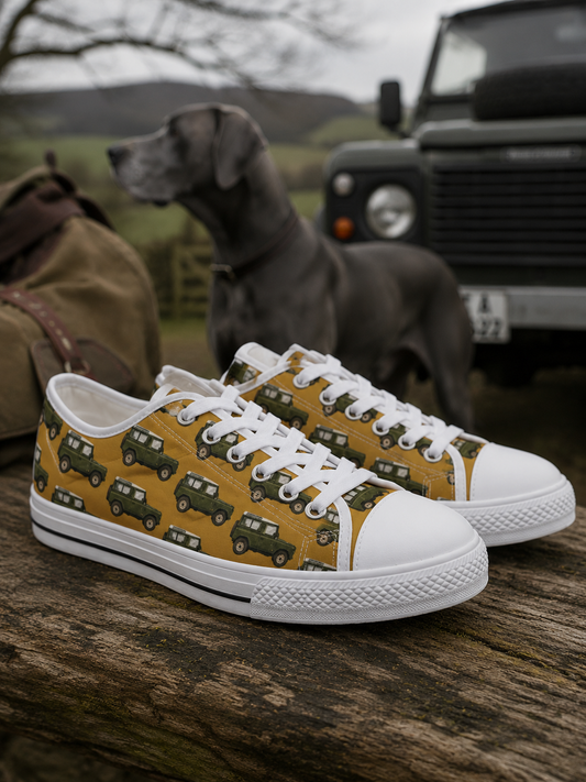Mustard Low Top Sneakers Defender Jeep Vintage Green - Womens