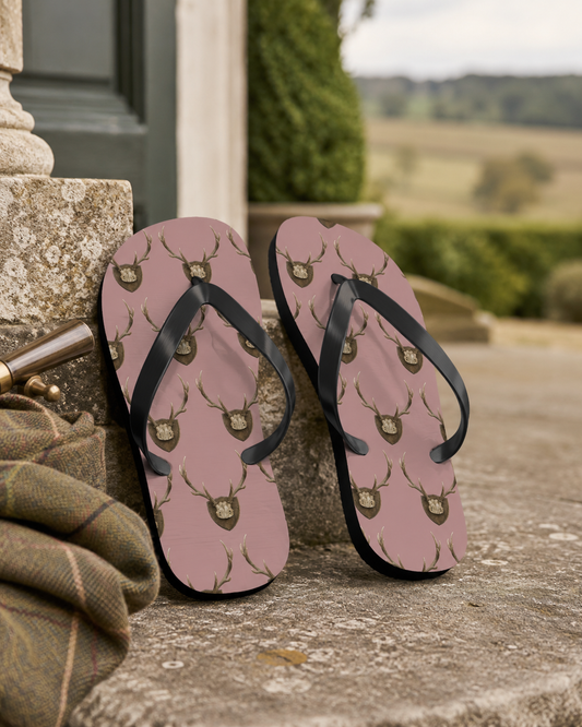 Vintage Stag Flip Flops | British Heritage Sandals | Womens