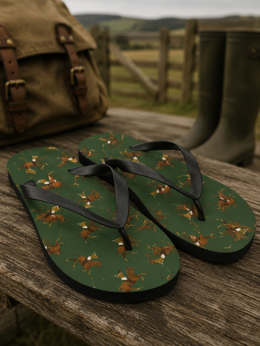 Polo Match Pattern Flip-Flops -Mens