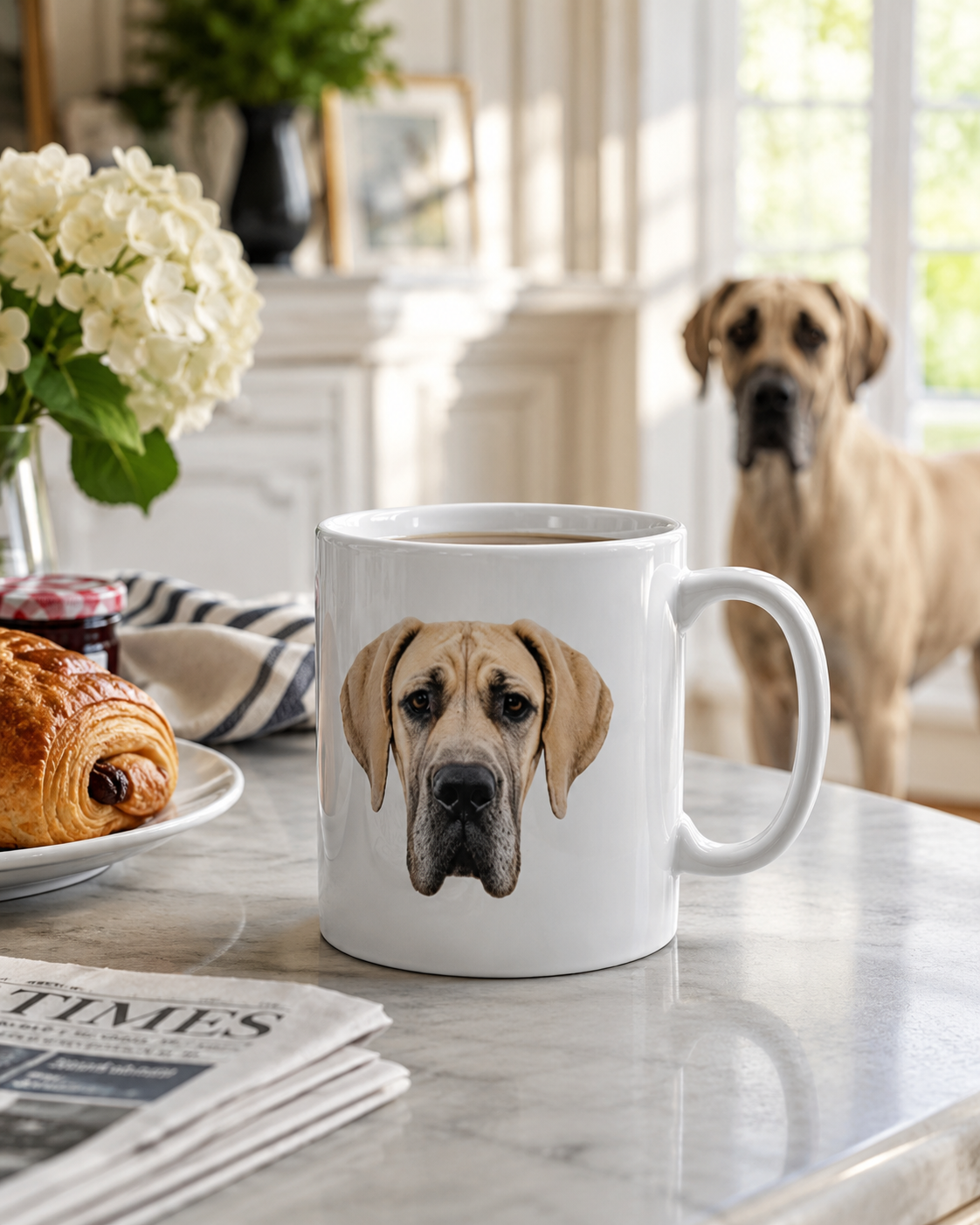 Fawn Great Dane Mug, Dog Lover Gift