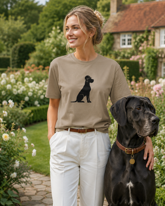 Unisex Great Dane T-Shirt, Dog Lover Shirt, Minimalist Logo Tee, Developer & The Dane