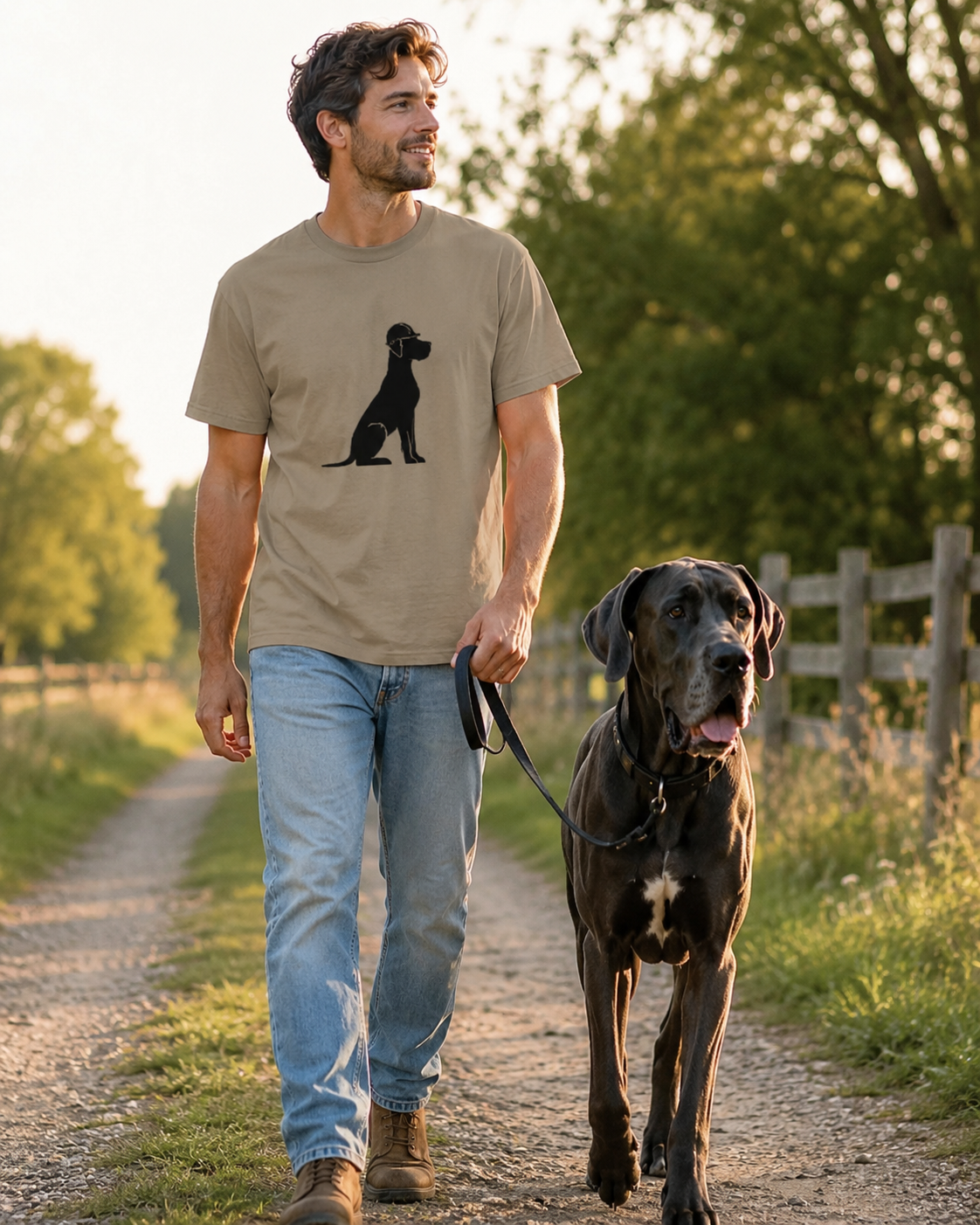 Unisex Great Dane T-Shirt, Dog Lover Shirt, Minimalist Logo Tee, Developer & The Dane