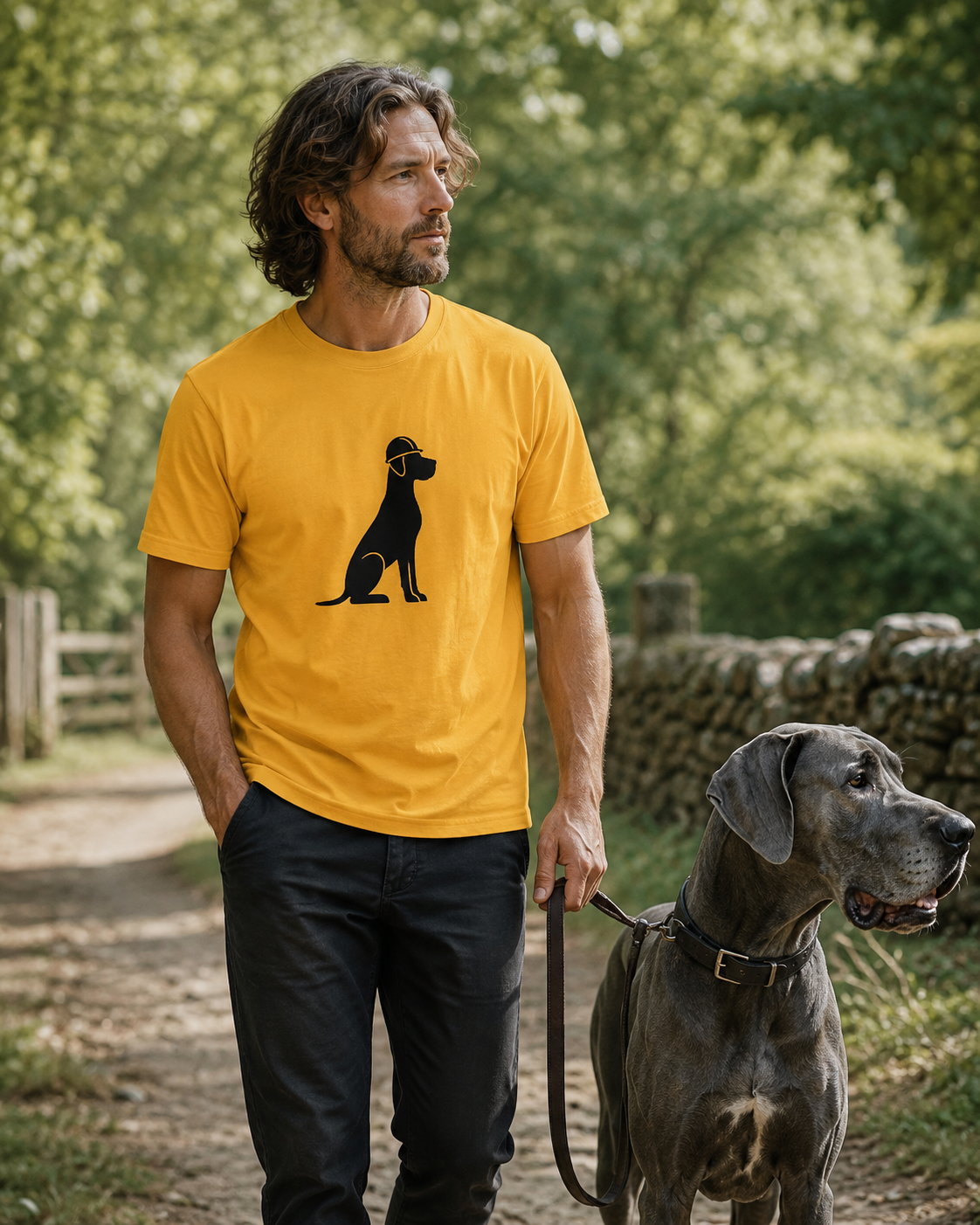 Unisex Great Dane T-Shirt, Dog Lover Shirt, Minimalist Logo Tee, Developer & The Dane