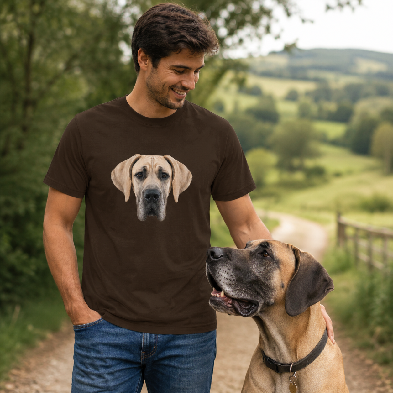 Great Dane T-Shirt, Fawn Great Dane Shirt, Dog Lover Gift, Gift for Dog Mum or Dad