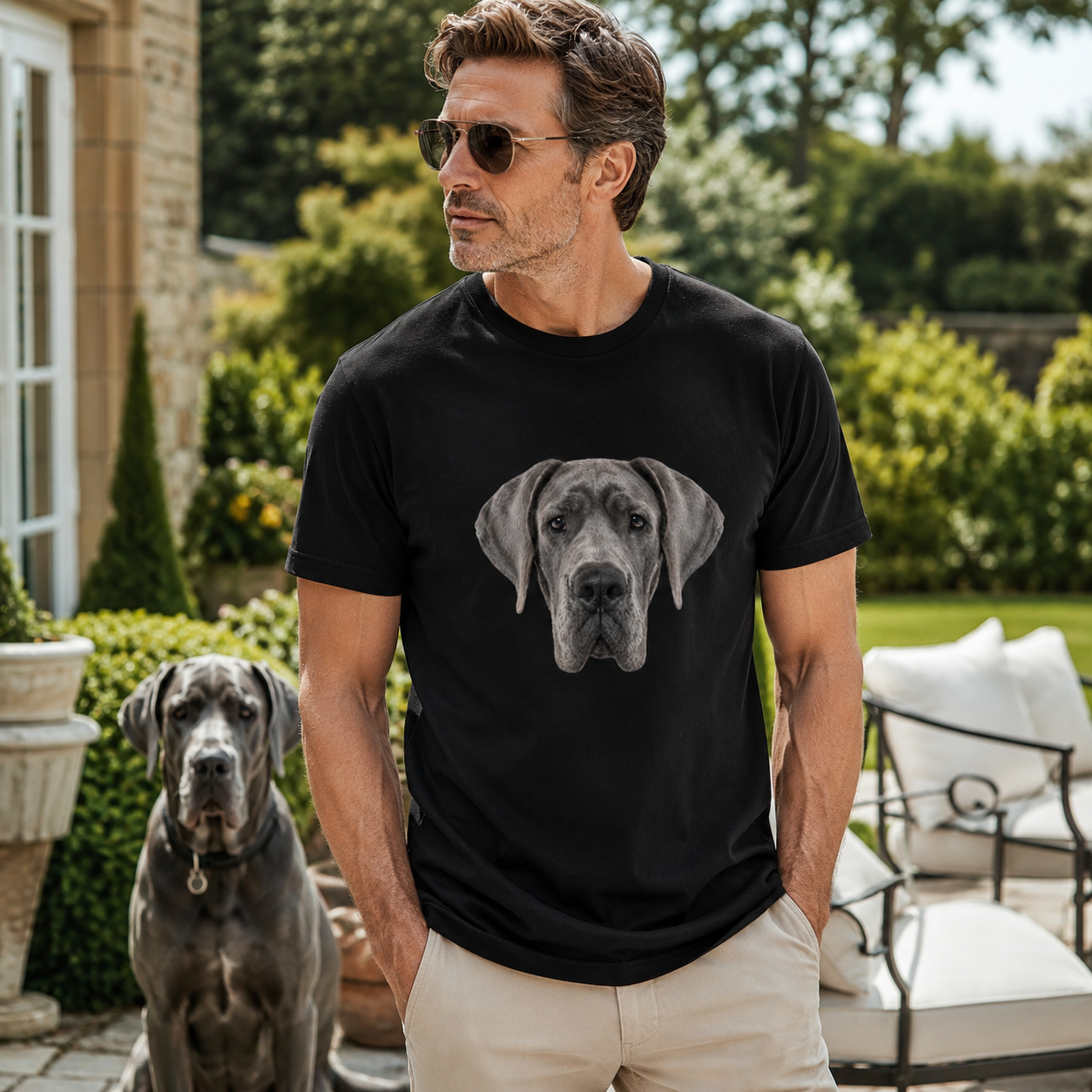 Blue Great Dane T Shirt, Dog Lover Gift, Gift for Dog Mum or Dad