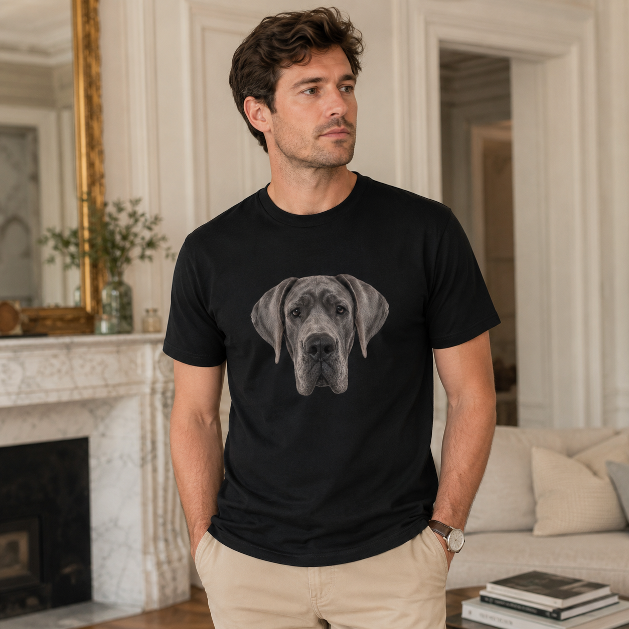 Blue Great Dane T Shirt, Dog Lover Gift, Gift for Dog Mum or Dad