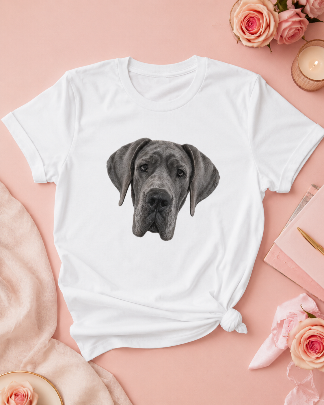 Blue Great Dane T Shirt, Dog Lover Gift, Gift for Dog Mum or Dad